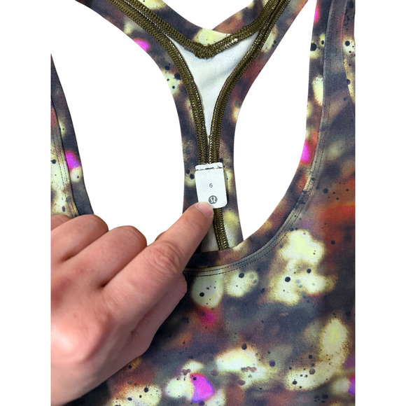 Lululemon Align High-Neck Tank Top Soft Focus Splatter Green Multi | Size 6 - Picture 5 of 6